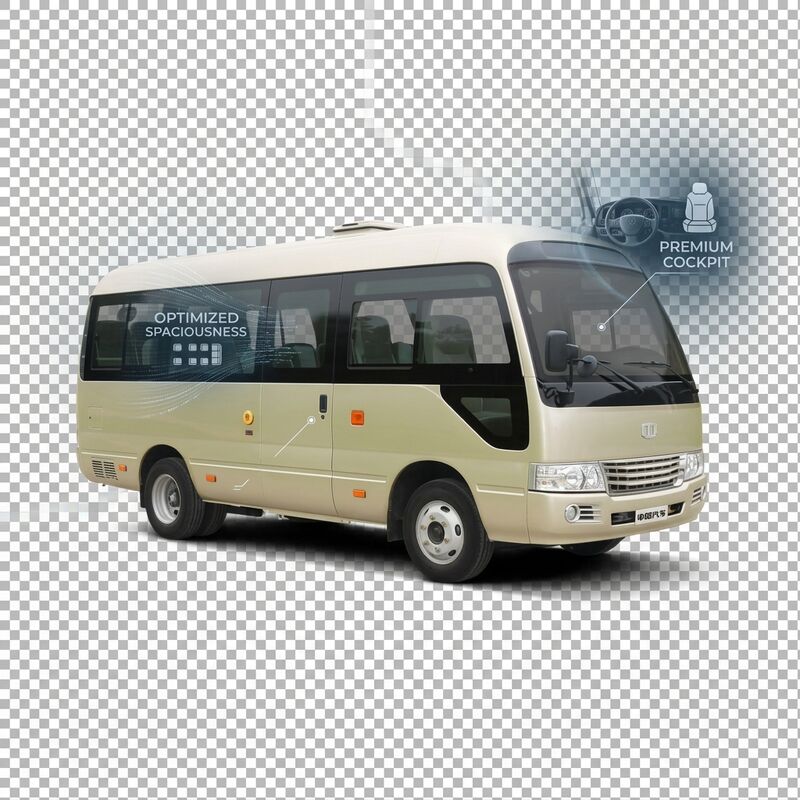 اتوبوس کوچک الکتریکی 6 متری با 18 صندلی و باتری 89.7 کیلو وات برای حمل و نقل عمومی